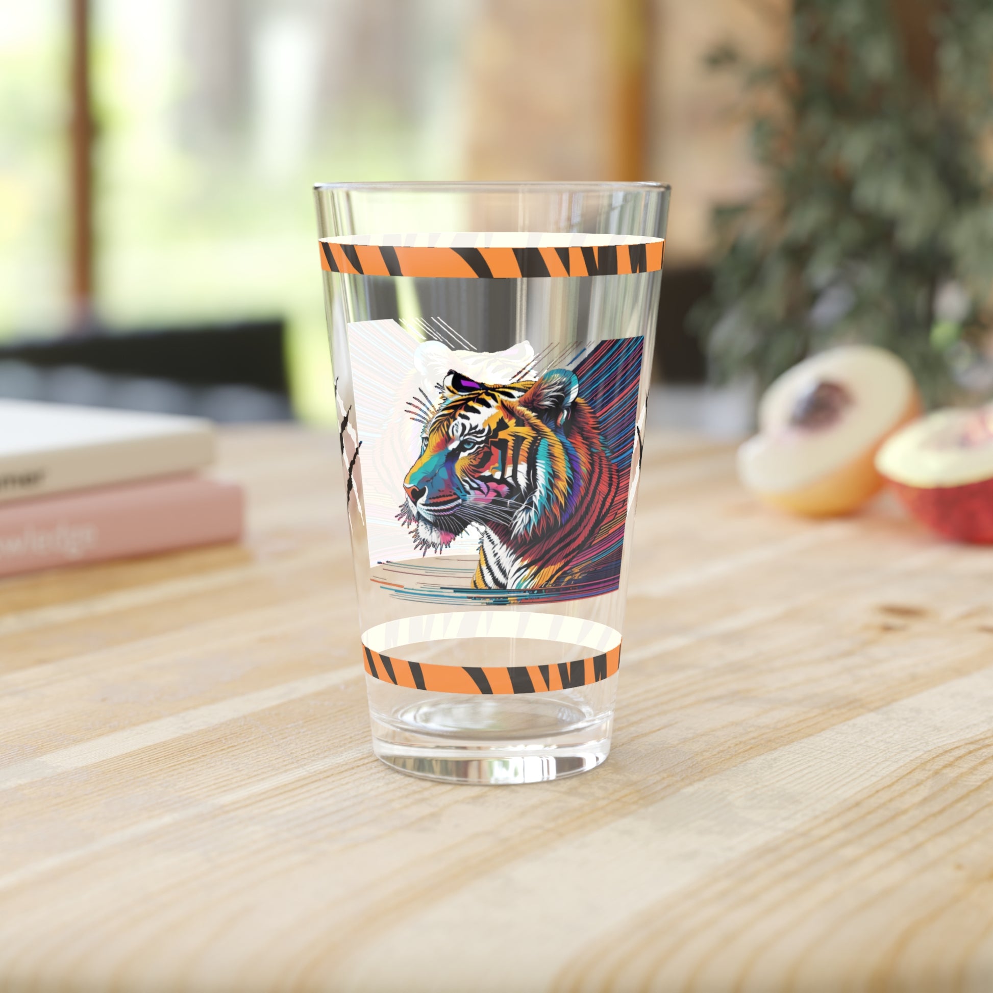Bold Tiger Strides 16oz Tiger Pint Glass - Inspiring Strength, Courage, and Empowerment