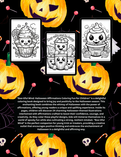 Boo-tiful Mind: Halloween Affirmations Coloring Fun for Children