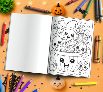 Boo-tiful Sweet Treats Halloween Coloring Book - Cute Halloween Gift, Kawaii Candy Coloring Pages