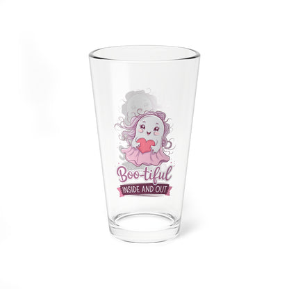 Boo-tiful Inside And Out, Halloween Pint Glass, 16oz - Perfect Halloween Party Drinkware