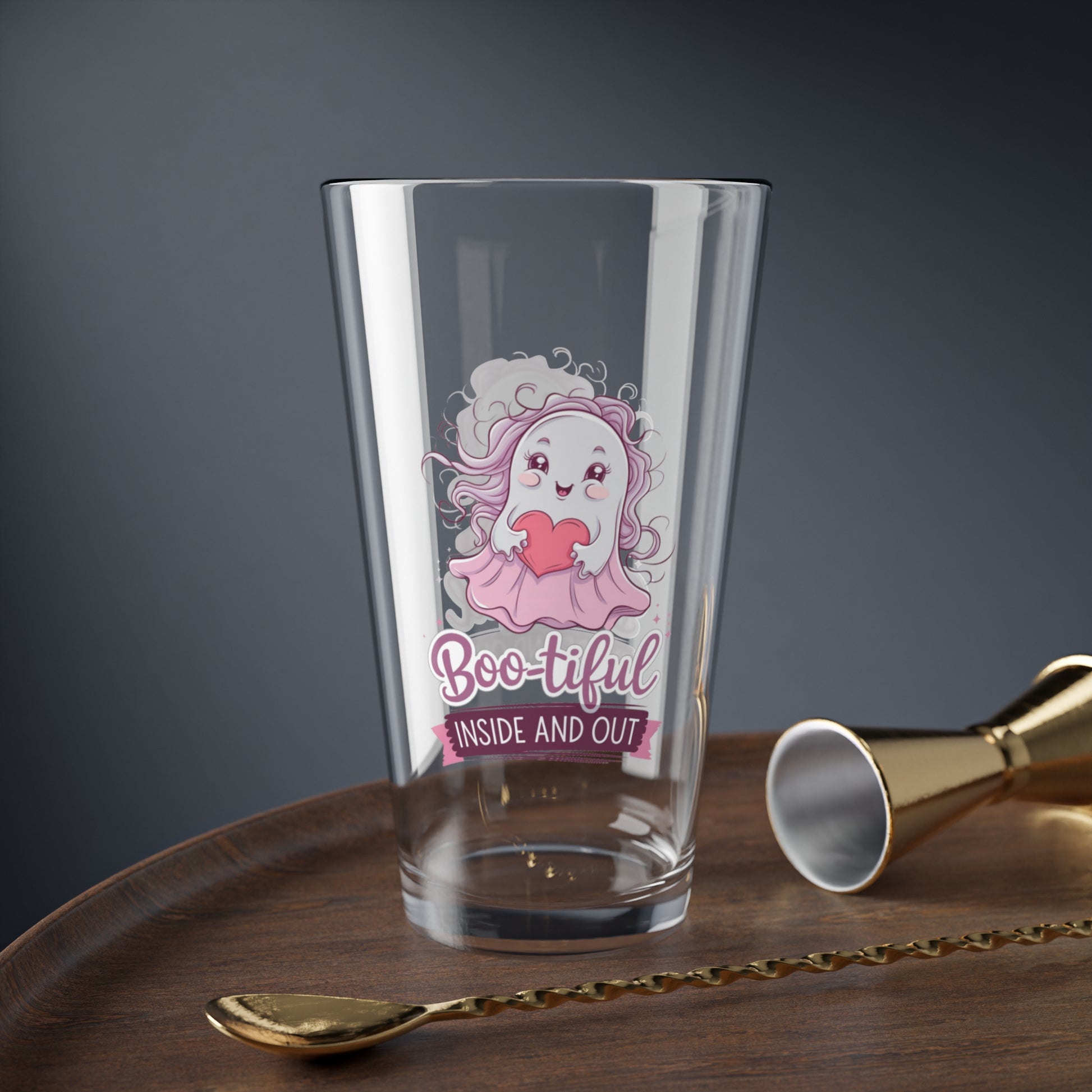 Boo-tiful Inside And Out, Halloween Pint Glass, 16oz - Perfect Halloween Party Drinkware
