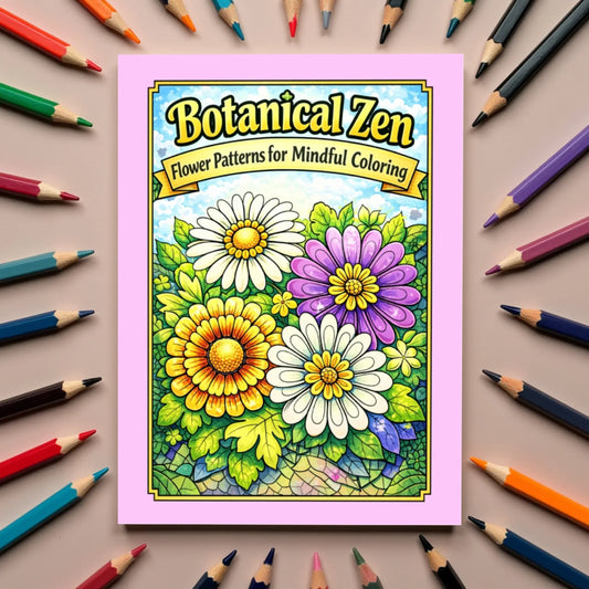 Shop our botanical zen a 25 page flower patterns for mindful coloring book featuring the Default Title style option from MySisterIsASurvivor.