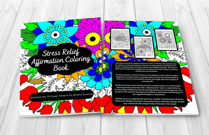 Botanical Zen: Flower Coloring Book, Beautiful Floral Designs, Nature Coloring Pages, Family Bonding Activity, Gift for All Ages