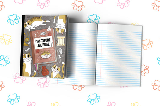 Cat-titude Journal Composition Notebook for Journaling, Therapy, Self-Care, Anxiety, Mindfulness, Affirmations & Wellness Writing