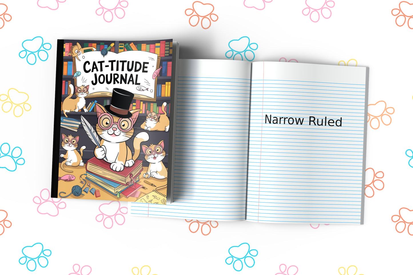 Cat-titude Journal Composition Notebook for Journaling, Therapy, Self-Care, Anxiety, Mindfulness, Affirmations & Wellness Writing