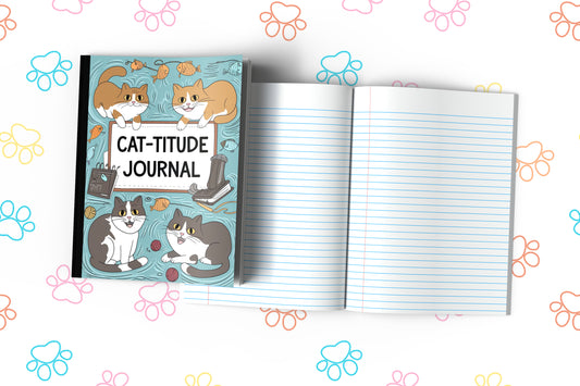Cat-titude Journal Composition Notebook for Journaling, Therapy, Self-Care, Anxiety, Mindfulness, Affirmations & Wellness Writing