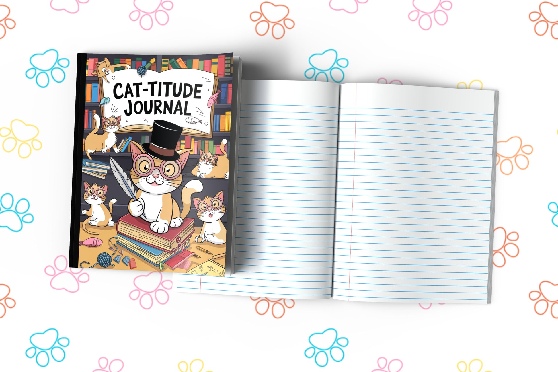 Cat-titude Journal Composition Notebook for Journaling, Therapy, Self-Care, Anxiety, Mindfulness, Affirmations & Wellness Writing