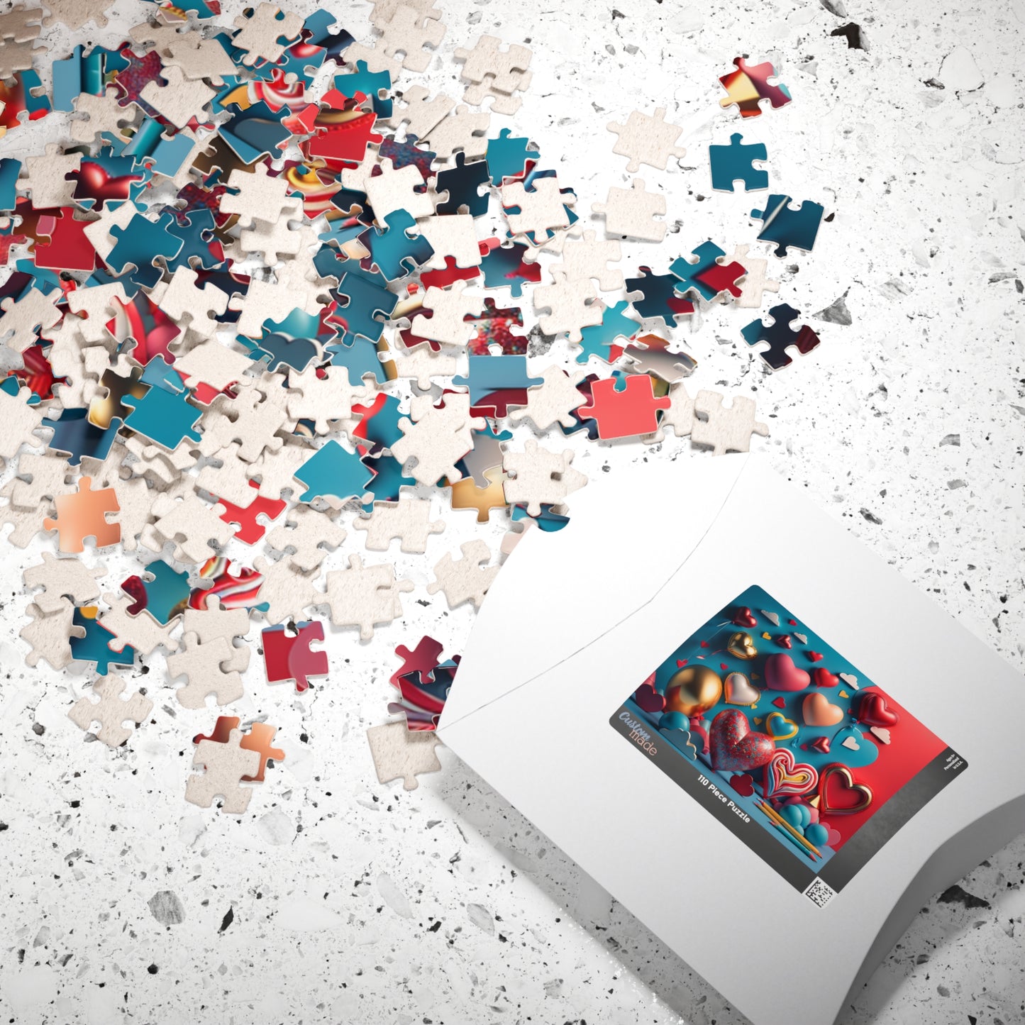 Cheerful Heart Collage: Valentine's Day Puzzle for Color, Creativity, and Joy