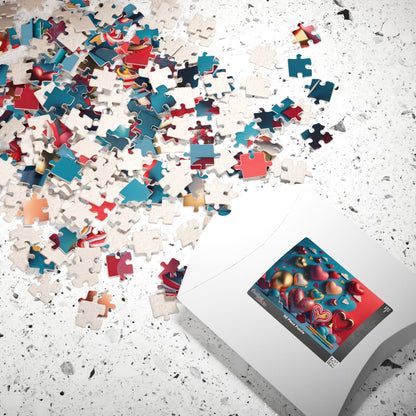 Cheerful Heart Collage: Valentine's Day Puzzle for Color, Creativity, and Joy