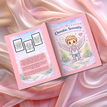 Shop our premium cherubic serenity tranquil coloring pages for valentines day from MySisterIsASurvivor.