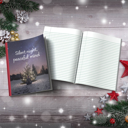 Teal Christmas Trees & Snowmen Paperback Christmas Composition Notebook for festive journaling and holiday writing