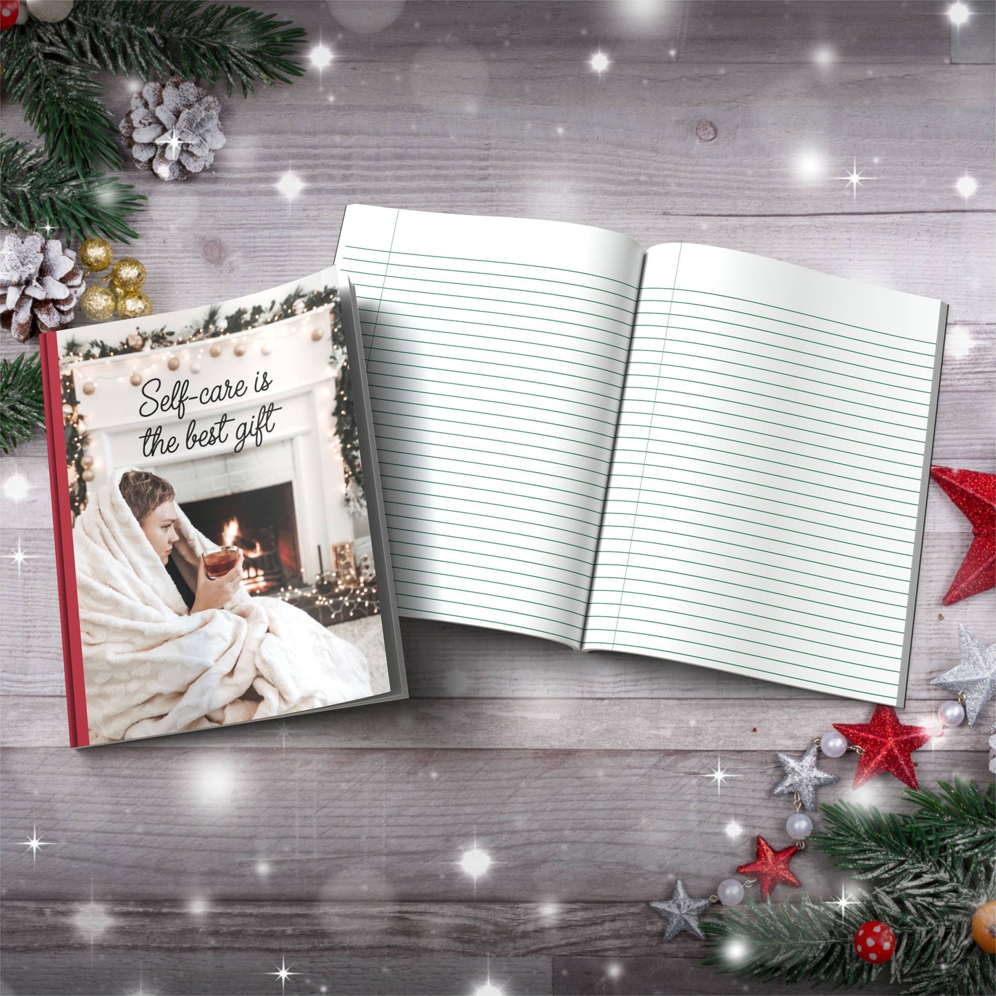 Snowmen & Olive Leaves Seasonal Design Paperback Christmas Composition Notebook for holiday journaling and gifts