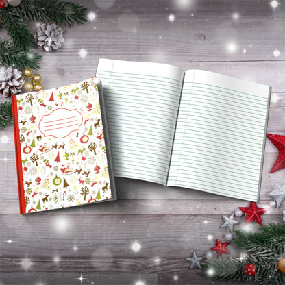 Santa, Stockings, Snowflakes & Stars Paperback Christmas Composition Notebook for journaling and holiday gift ideas