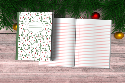 Christmas Composition Notebook (C3) - Ruled Lines In Standard Blue, Green, or Red