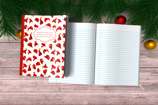 Christmas Composition Notebook (C1) - Ruled Lines In Standard Blue, Green, or Red