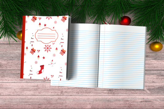 Christmas Composition Notebook (C4) - Ruled Lines In Standard Blue, Green, or Red
