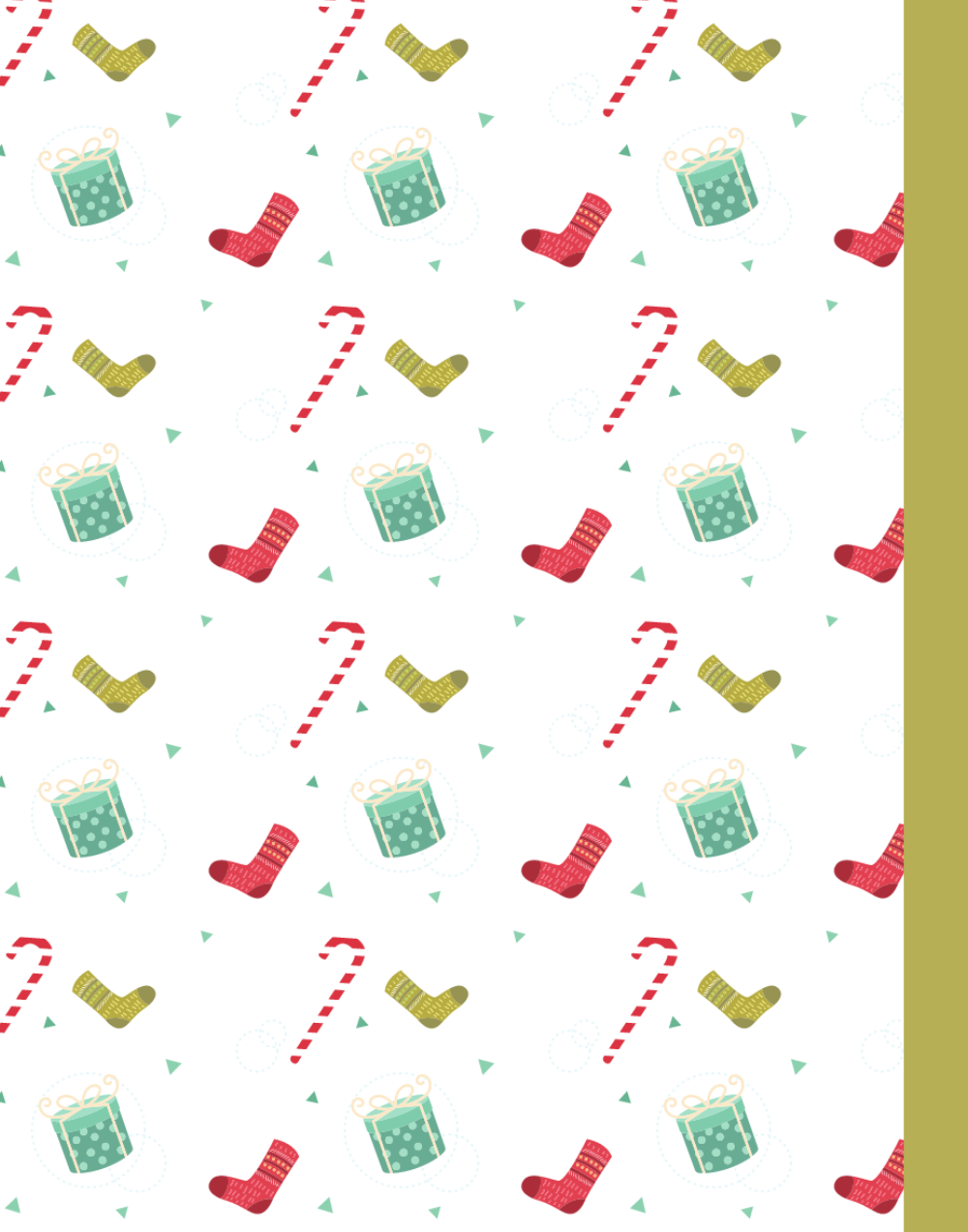 Christmas Composition Notebook (C10) - Ruled Lines In Standard Blue, Green, or Red