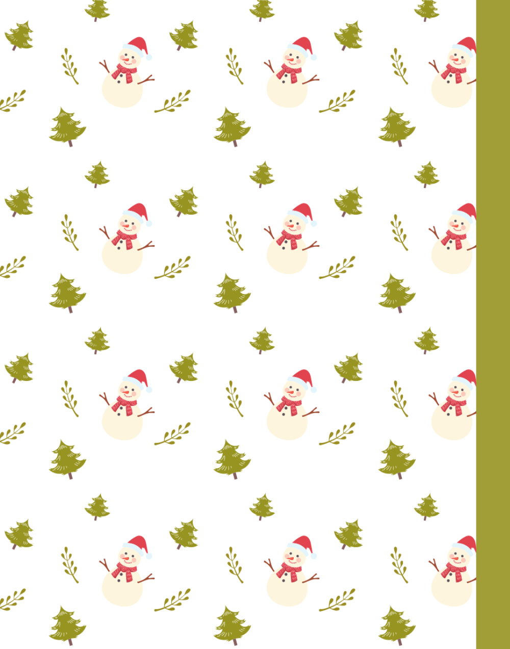 Christmas Composition Notebook (C14) - Ruled Lines In Standard Blue, Green, or Red