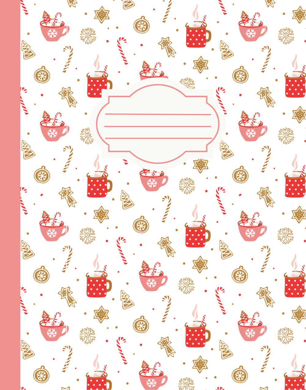 Christmas Composition Notebook (C11) - Ruled Lines In Standard Blue, Green, or Red