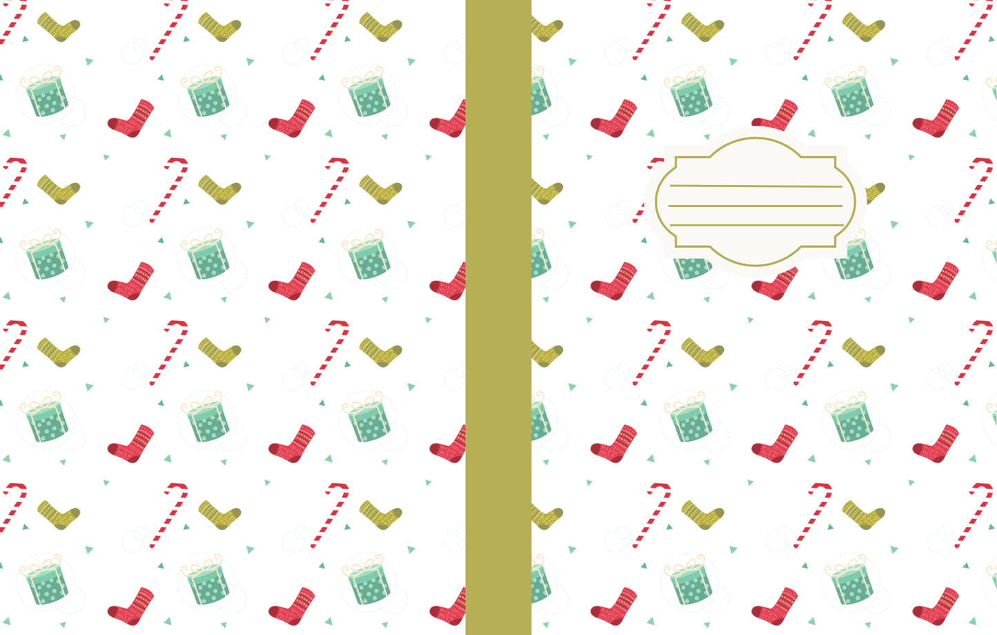 Christmas Composition Notebook (C10) - Ruled Lines In Standard Blue, Green, or Red