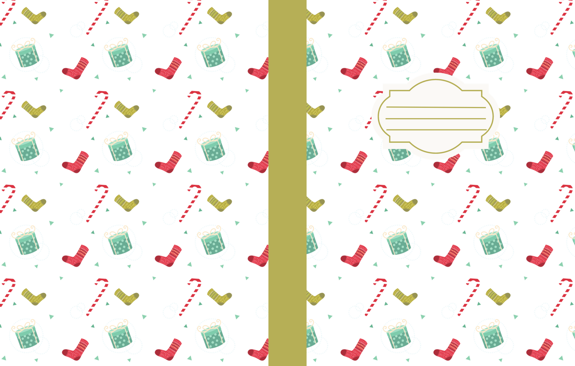Christmas Composition Notebook (C10) - Ruled Lines In Standard Blue, Green, or Red