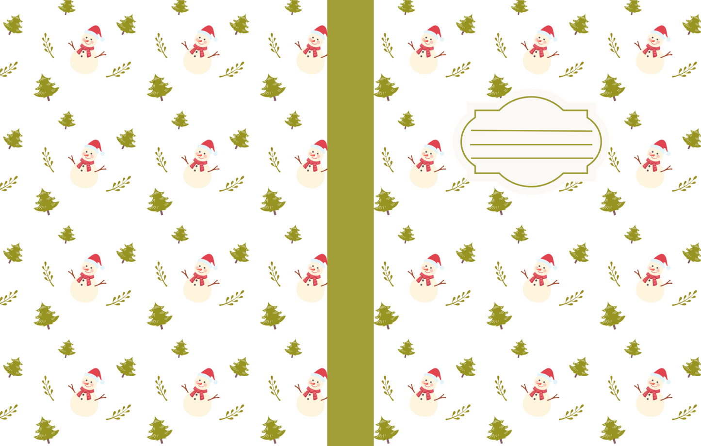 Christmas Composition Notebook (C14) - Ruled Lines In Standard Blue, Green, or Red