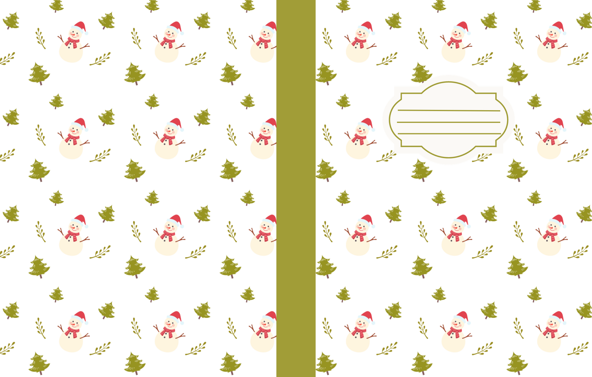Christmas Composition Notebook (C14) - Ruled Lines In Standard Blue, Green, or Red