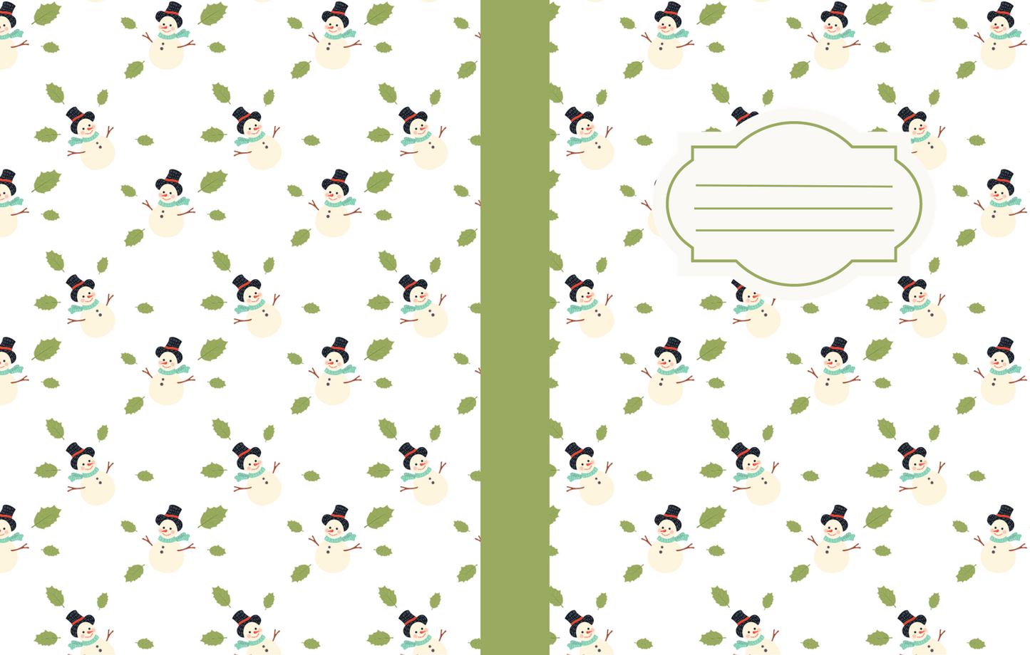 Christmas Composition Notebook (C7) - Ruled Lines In Standard Blue, Green, or Red