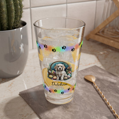 Cocker Spaniel (Light Gold) Personalized Easter Puppy 16oz Pint Glass - Custom Dog Design, Mental Health Gift, Easter Décor, and Festive Celebrations