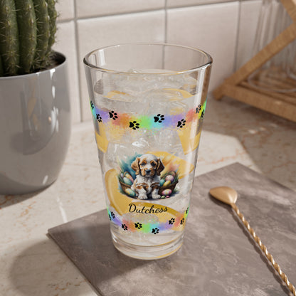 Cocker Spaniel (Orange Roan) Personalized Easter Puppy 16oz Pint Glass - Custom Dog Design, Mental Health Gift, Easter Décor, and Festive Celebrations