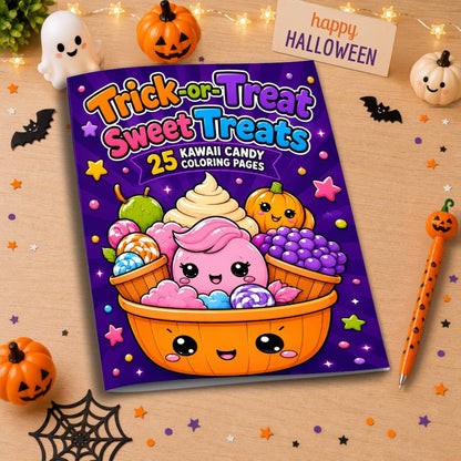 Trick-or-Treat Sweet Treats Halloween Coloring Book