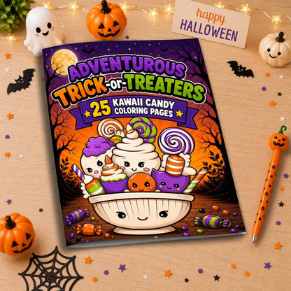 Adventurous Trick-or-Treaters: Affirmations Coloring Fun