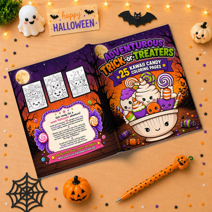 Adventurous Trick-or-Treaters: Affirmations Coloring Fun