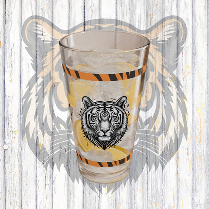 Courageous Roar 16oz Tiger Pint Glass - Inspiring Strength, Courage, and Empowerment