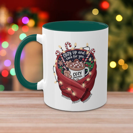 Cozy Up And Care For You - Colorful Christmas Mugs, 11oz