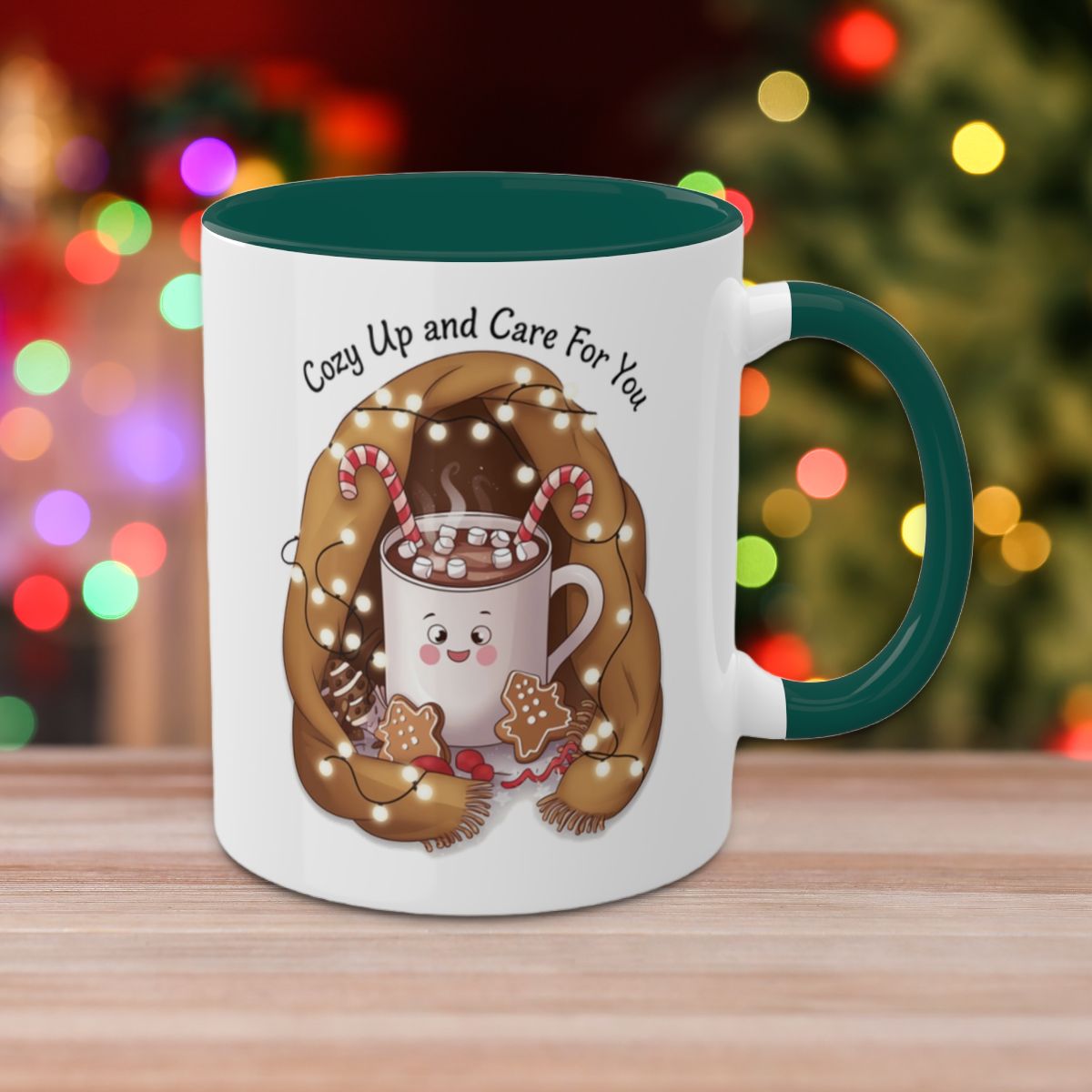 Cozy Up And Care For You - Colorful Christmas Mugs, 11oz