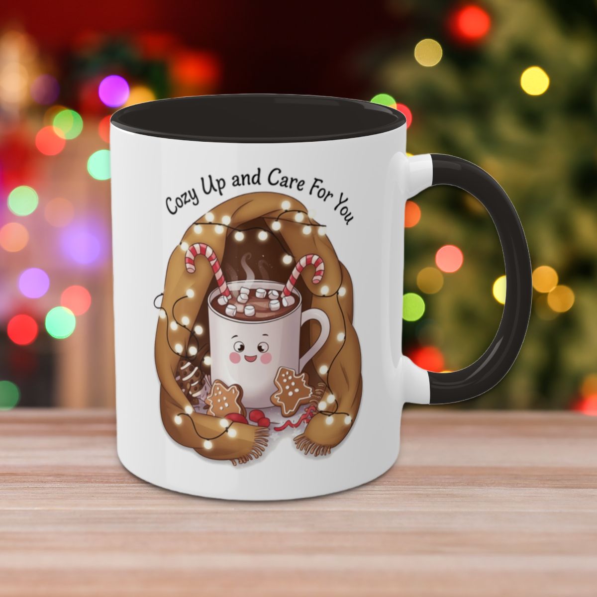 Cozy Up And Care For You - Colorful Christmas Mugs, 11oz
