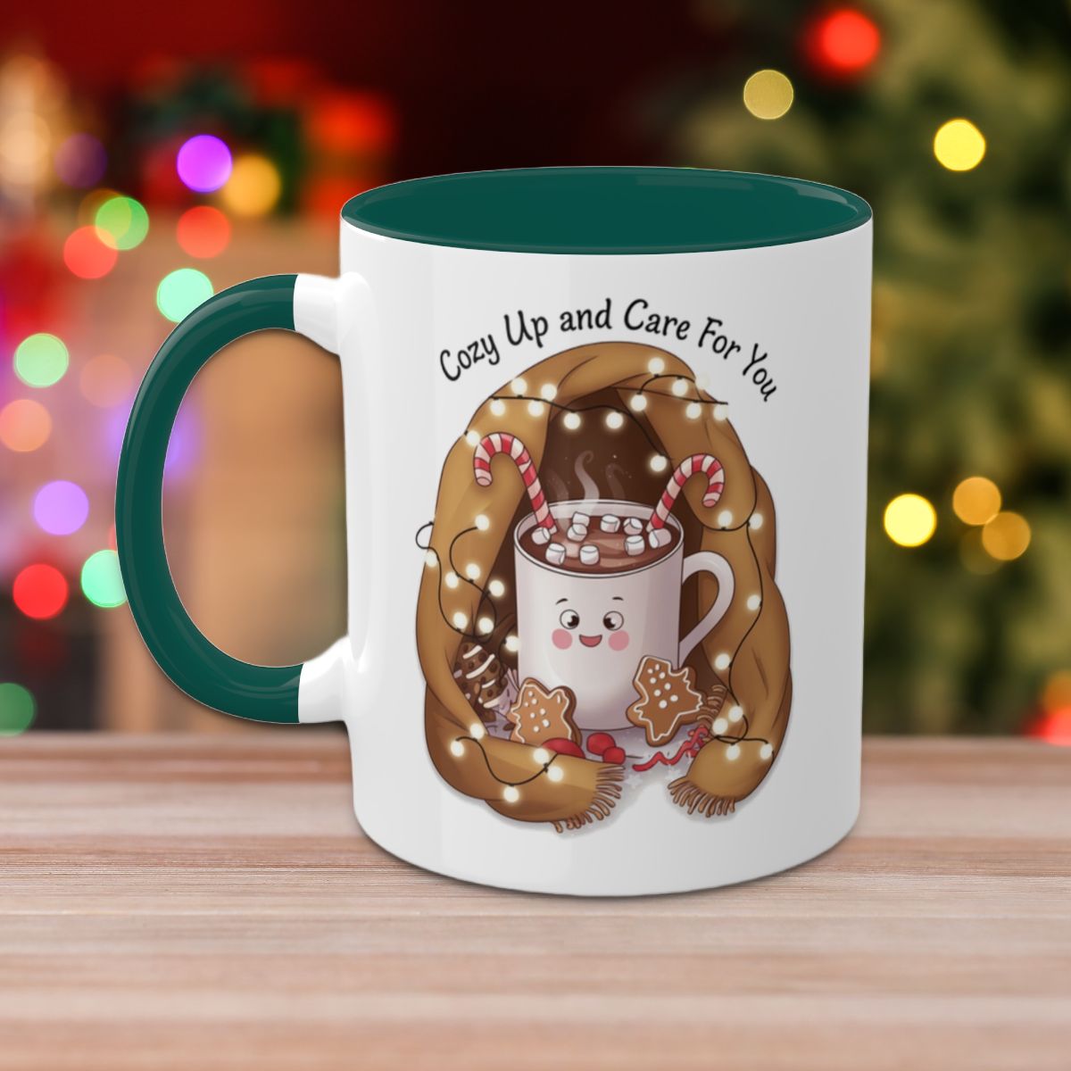 Cozy Up And Care For You - Colorful Christmas Mugs, 11oz