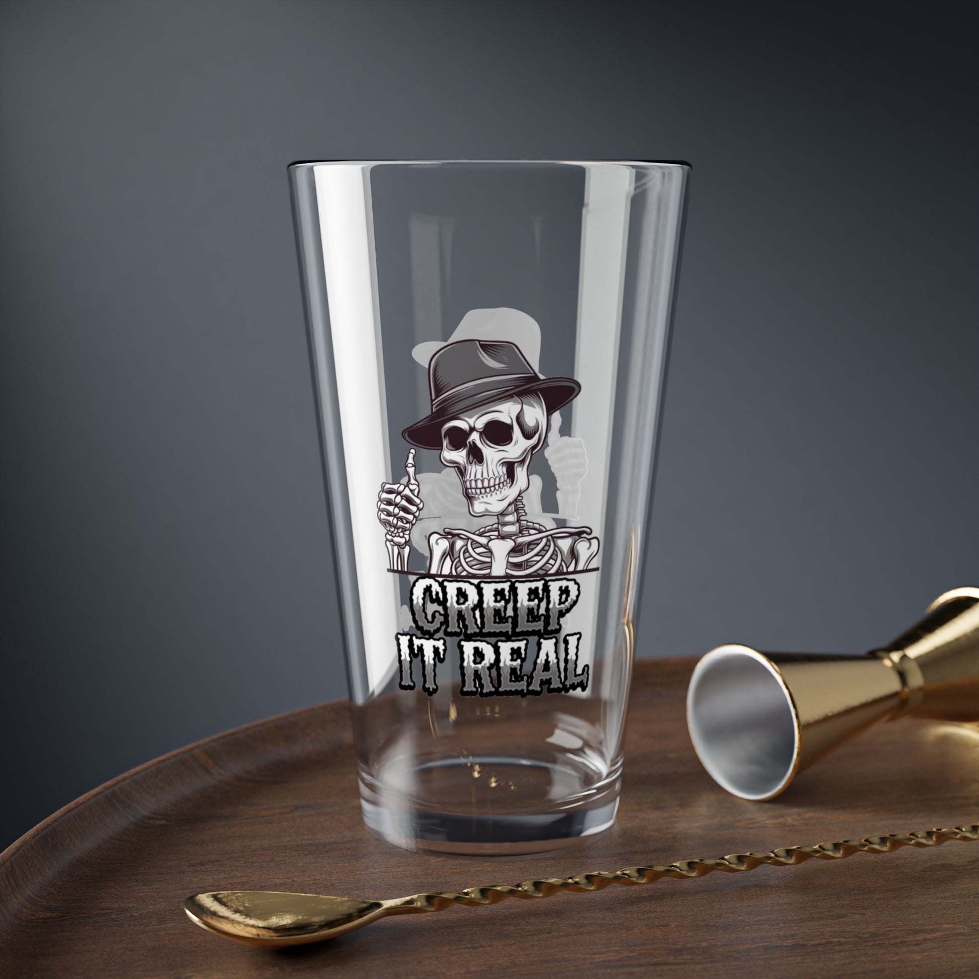 Creep It Real, Halloween Pint Glass, 16oz - Perfect Halloween Party Drinkware