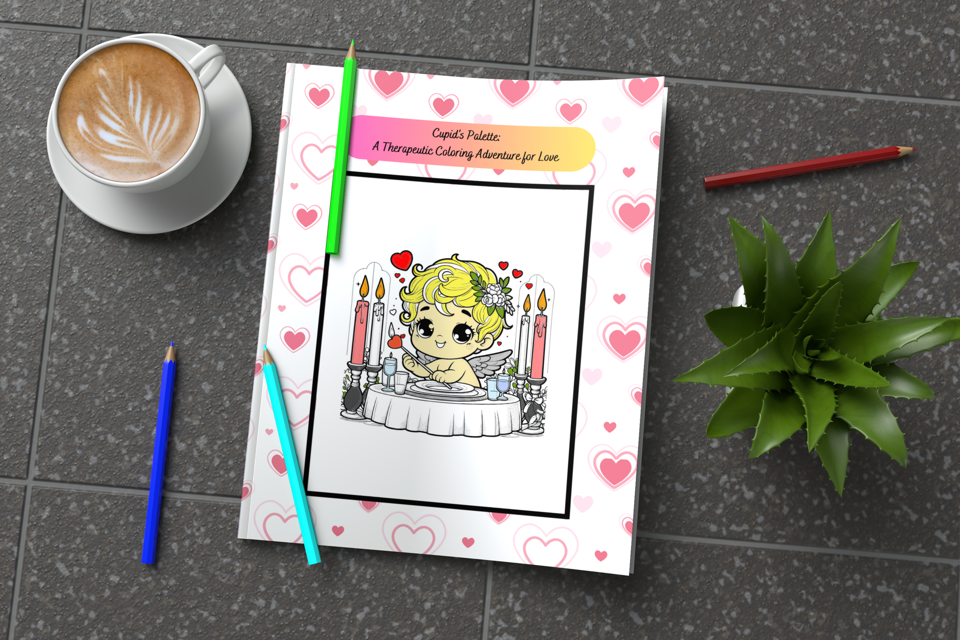 Cupid's Palette: A Therapeutic Coloring Adventure for Love