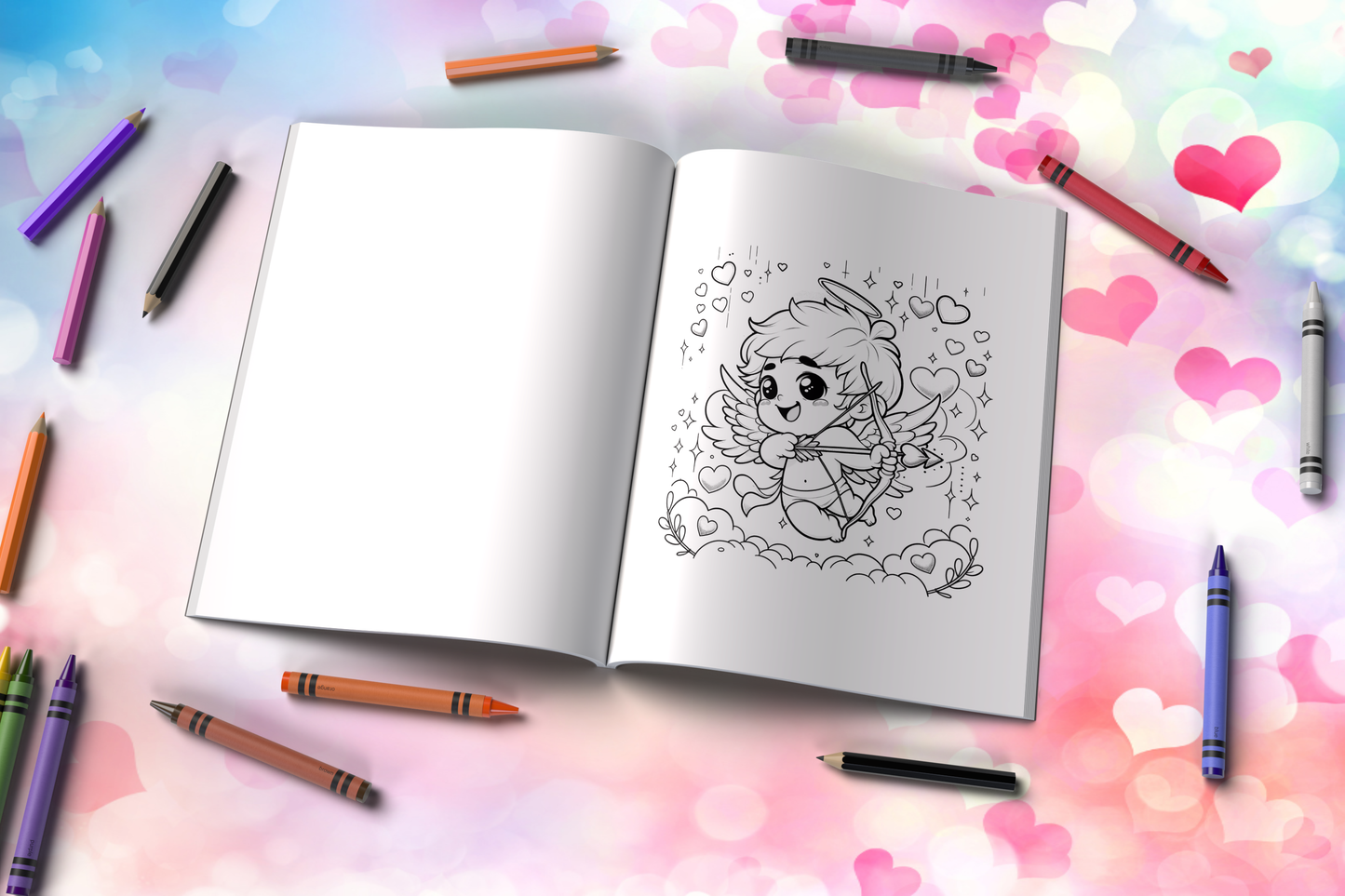 Cupid's Palette: A Therapeutic Coloring Adventure for Love