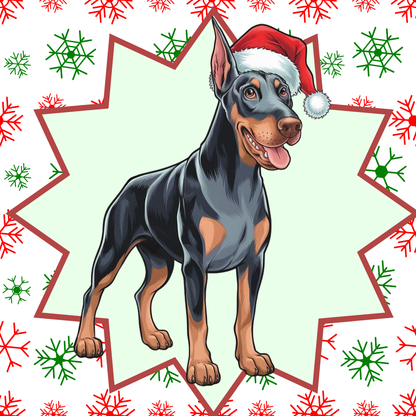 Doberman Pinscher (Blue & Rust) Personalized Velveteen Plush Blanket - "Bark The Halls" | Cozy Holiday Gift for Dog Lovers