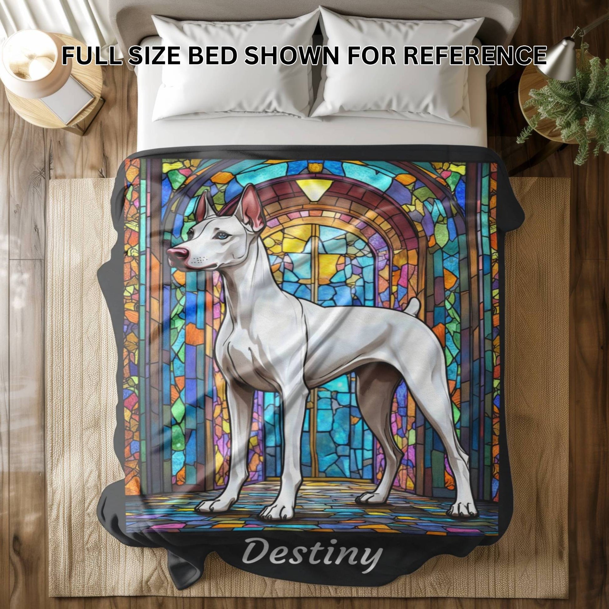 Doberman Pinscher (White) Personalized Velveteen Plush Blanket, Pet Lover Gift, Doberman Pet Blanket, Dog Lover Gift