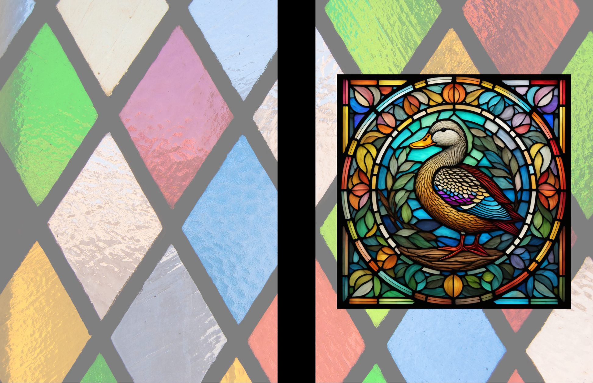 Duck - Stained Glass Zoo Animals Composition Notebook