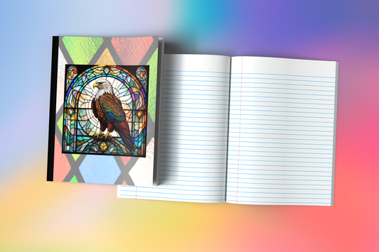 Eagle - Stained Glass Zoo Animals Composition Notebook