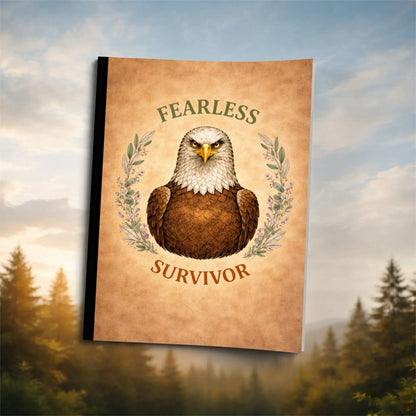 Shop our feathers of resilience eagle themed composition notebook featuring the Standard Blue style option from MySisterIsASurvivor.