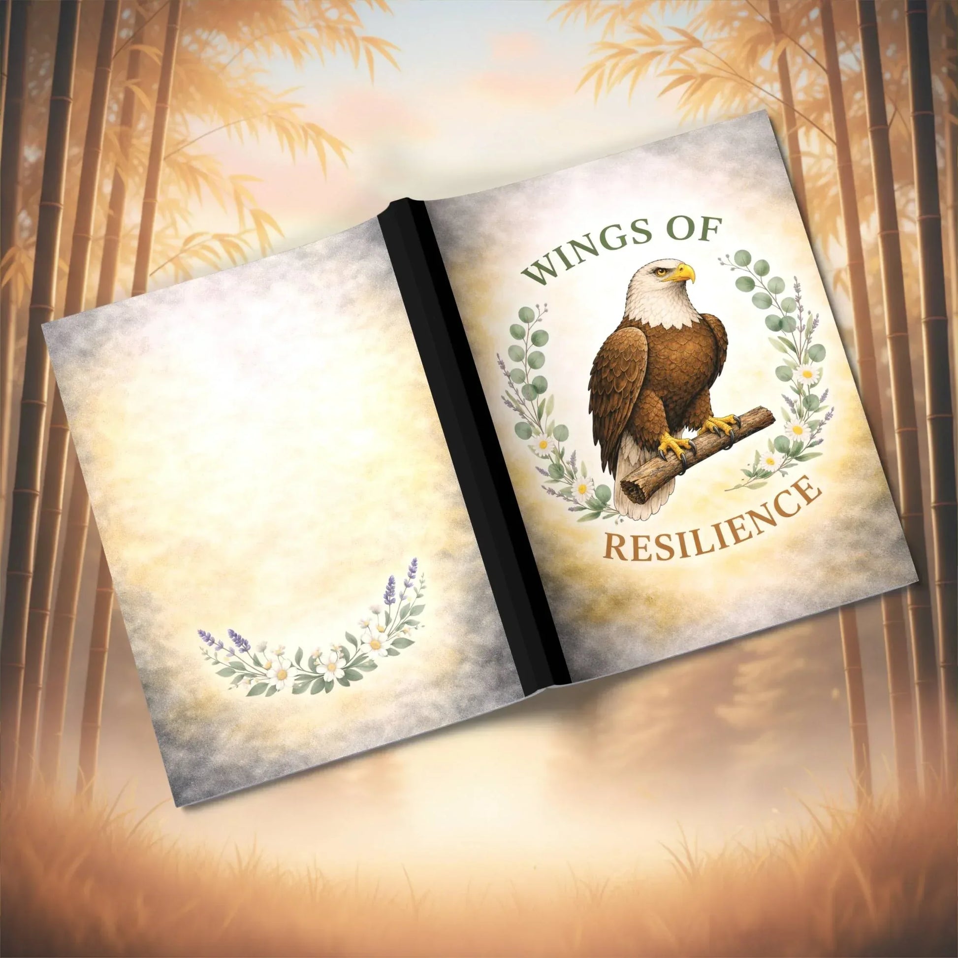 Shop our premium wings of resilience eagle themed composition notebook from MySisterIsASurvivor.