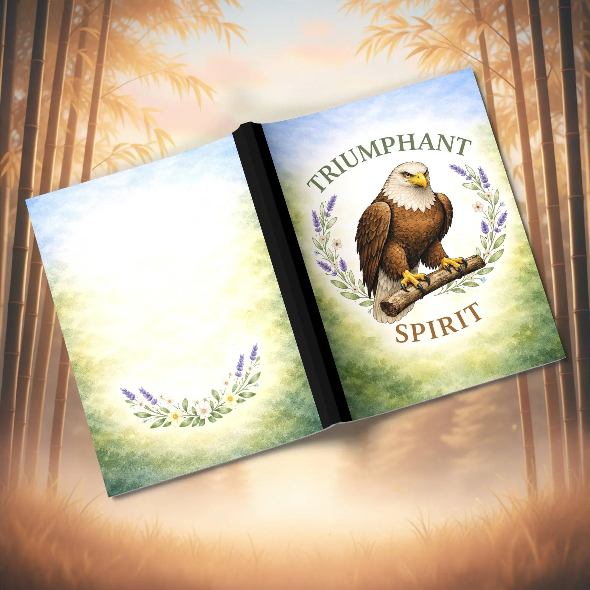 Shop our premium triumphant talons eagle themed composition notebook from MySisterIsASurvivor.