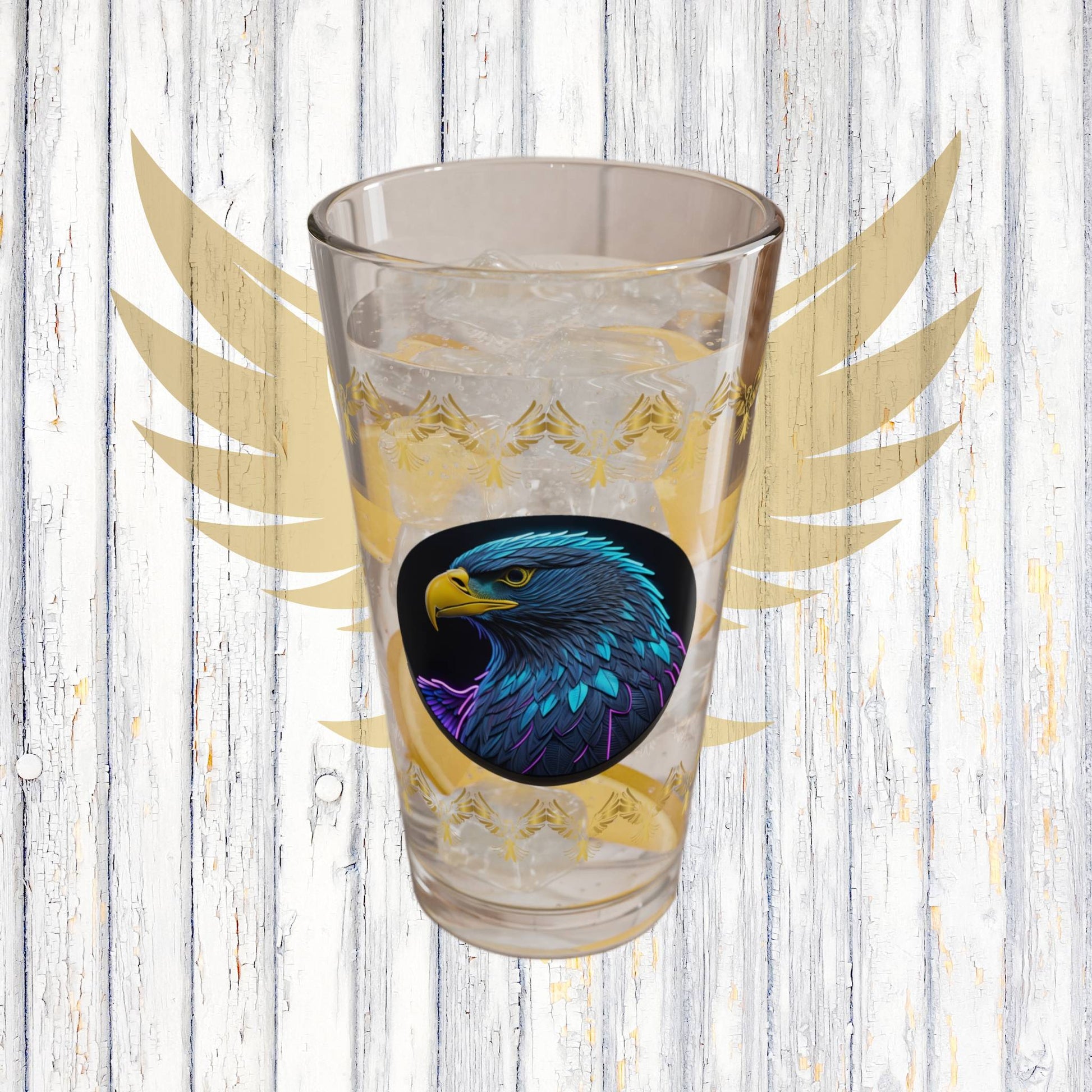 Eagle Vision Triumph 16oz Eagle Pint Glass - Symbol of Strength, Resilience, and Mental Health Awareness