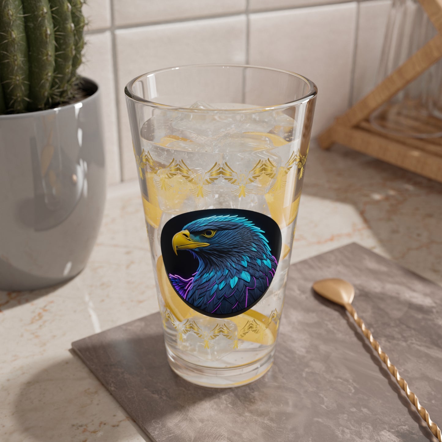 Eagle Vision Triumph 16oz Eagle Pint Glass - Symbol of Strength, Resilience, and Mental Health Awareness